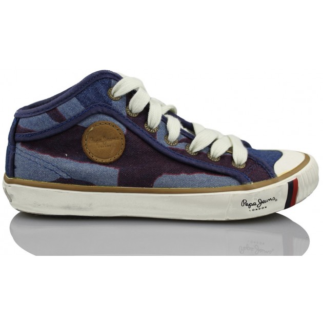 NAVY JEANS BOY LACE LOW BOOT AZUL