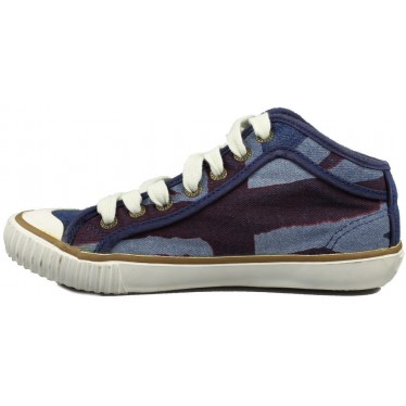 NAVY JEANS BOY LACE LOW BOOT  AZUL