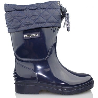 PABLOSKY BOTAS DE AGUA PVC CON CORDONES NIÑOS UNISEX  MARINO