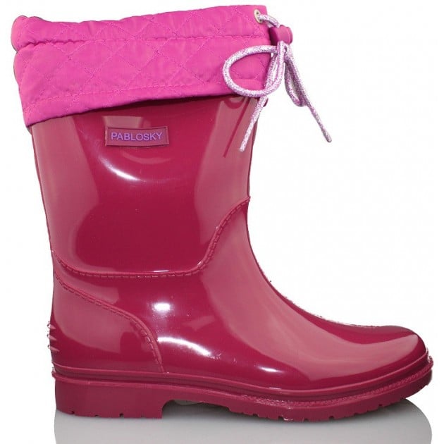 PABLOSKY BOTAS DE AGUA PVC CON CORDONES NI OS UNISEX ROSA