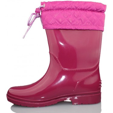PABLOSKY BOTAS DE AGUA PVC CON CORDONES NIÑOS UNISEX  ROSA