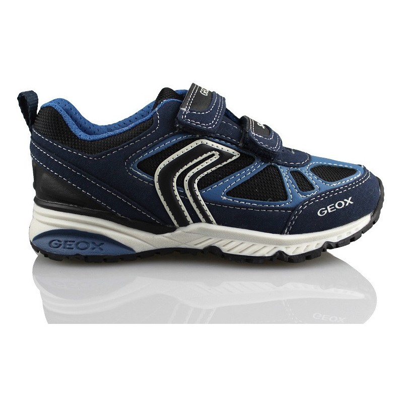 GEOX J BERNIE A TEXT GBK SUEDE  AZUL