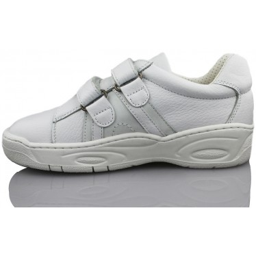 CALZAMEDI DOBLE VELCRO COMODO NIÑO  BLANCO