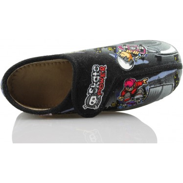 VULLADI ZAPATO IR POR CASA NIÑO SKATE  NEGRO