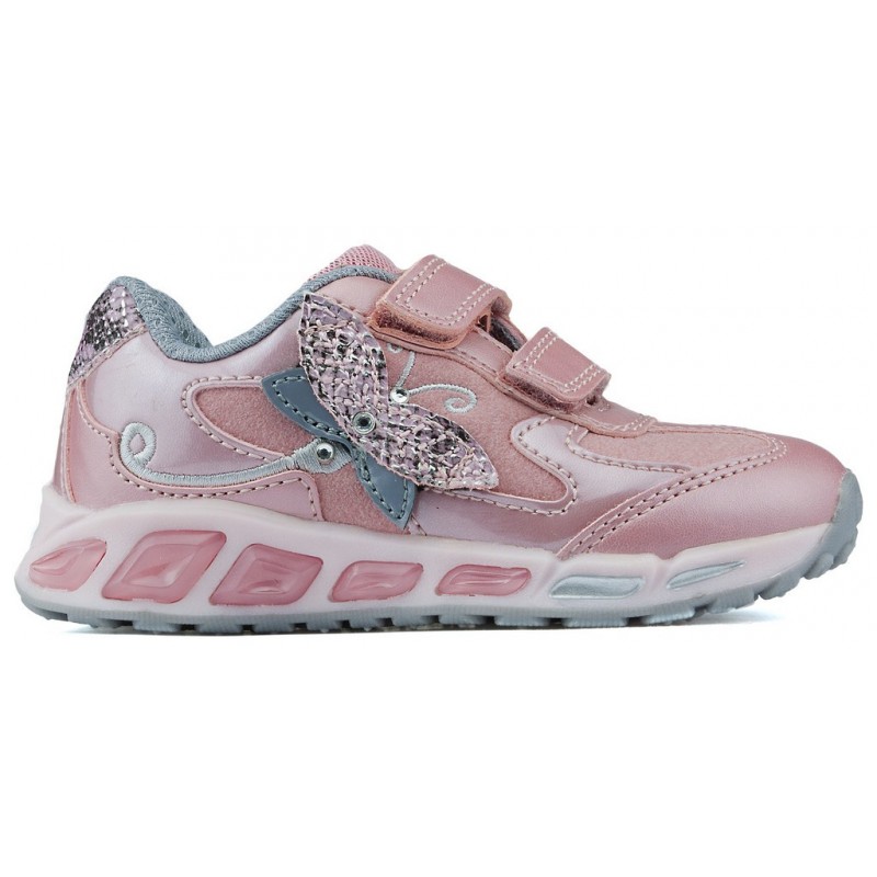 ZAPATILLAS LUCES GEOX JR SHUTTLE GIRL ROSE_SILVER - Calzados