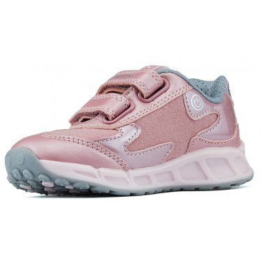 ZAPATILLAS LUCES GEOX JR SHUTTLE GIRL ROSE SILVER