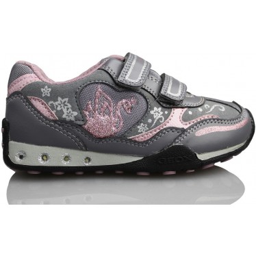 GEOX JN JOCKER GBK AS FULL ZAPATILLA LUCES NIÑA  GRIS