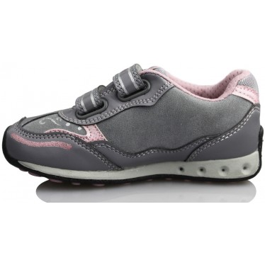 GEOX JN JOCKER GBK AS FULL ZAPATILLA LUCES NIÑA  GRIS