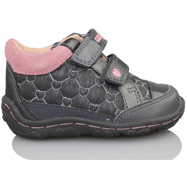 GEOX LOLLY SMO LEA NYLON NIÑA GRIS