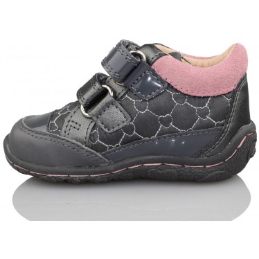 GEOX LOLLY SMO LEA NYLON NIÑA  GRIS