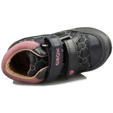GEOX LOLLY SMO LEA NYLON NIÑA  GRIS