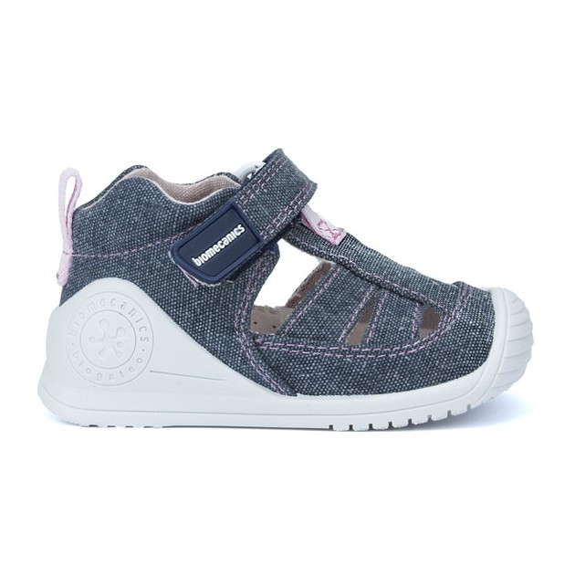 SANDALIAS BIOMECANICS LONA BEBÉ AZUL ROSA