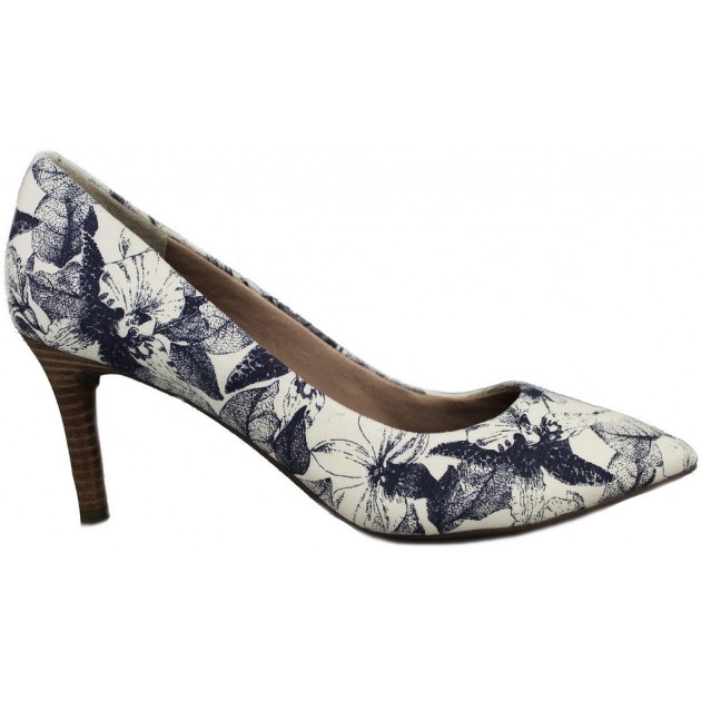 ROCKPORT ZAPATO TACON FLORES AZUL