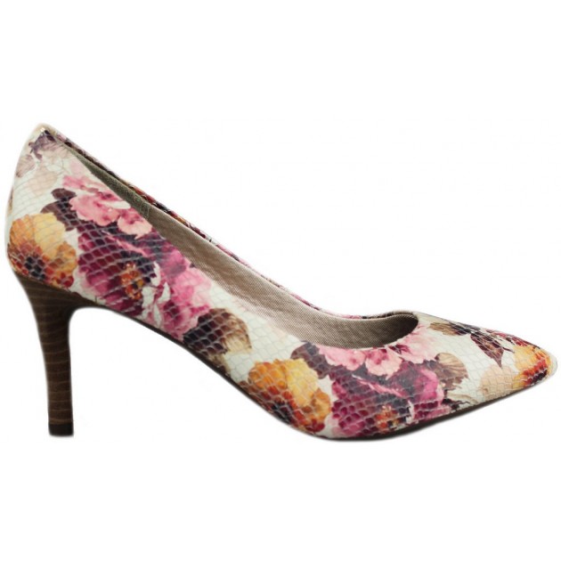 ROCKPORT ZAPATO TACON FLORES ROSA