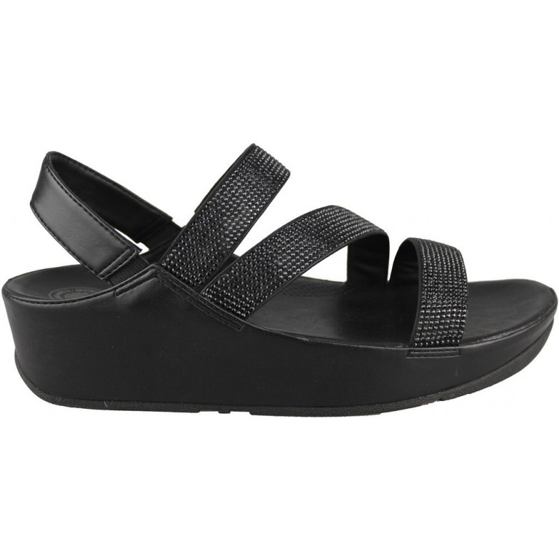 FITFLOP CRYSTALL Z STRAP SANDAL  NEGRO