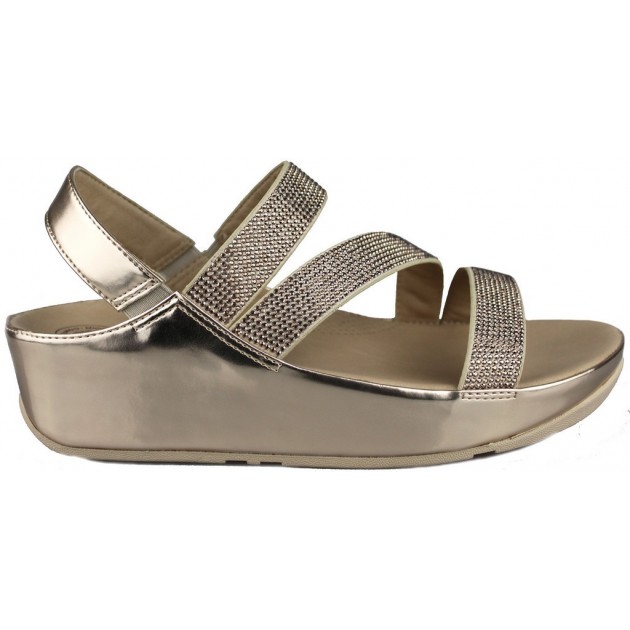FITFLOP CRYSTALL Z STRAP SANDAL ROSE GOLD