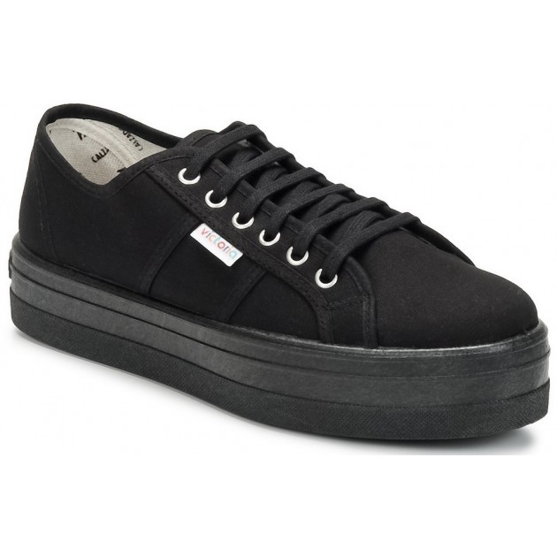 VICTORIA BLUCHER LONA PLATAFORMA NEGRO