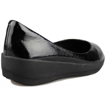 FITFLOP PATENT SUPERBALLERINA  BLACK