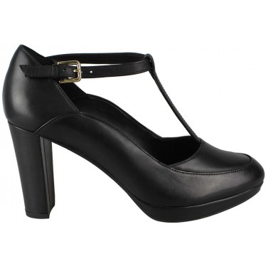 CLARKS KENDRA DAISY LEATHER  BLACK