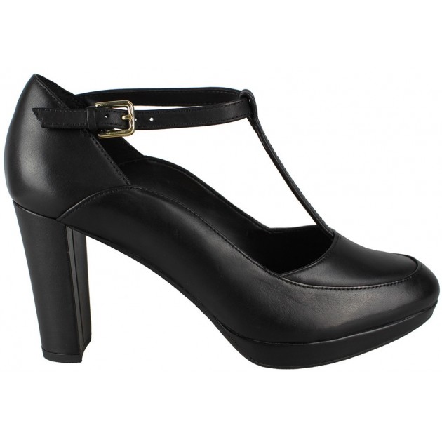 CLARKS KENDRA DAISY LEATHER BLACK