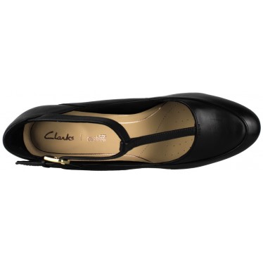 CLARKS KENDRA DAISY LEATHER  BLACK