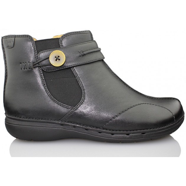 CLARKS UN LIBBY BLACK LEATHER  BLACK