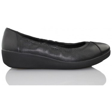 FITFLOP BALLERINA PIEL BAILARINA COMODA DE MUJER  NEGRO