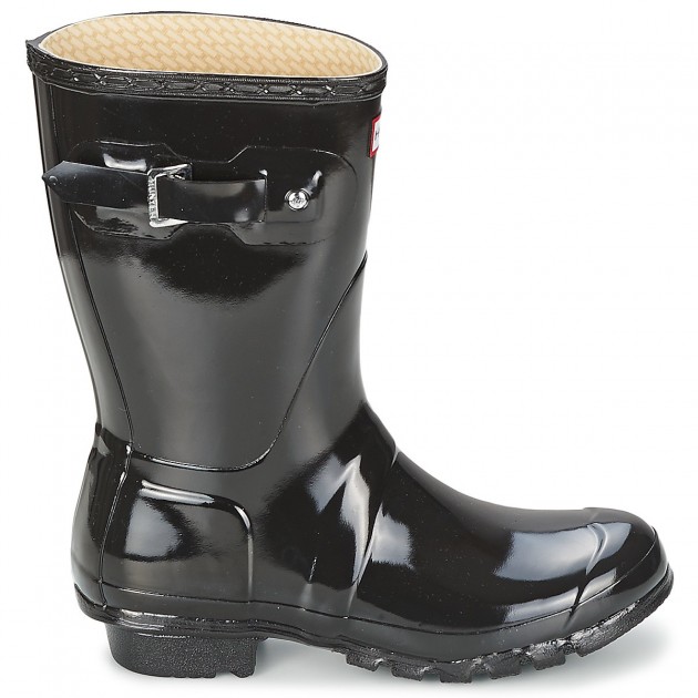 HUNTER WOMEN'S ORIGINAL SHORT GLOSS BOTIN NEGRO