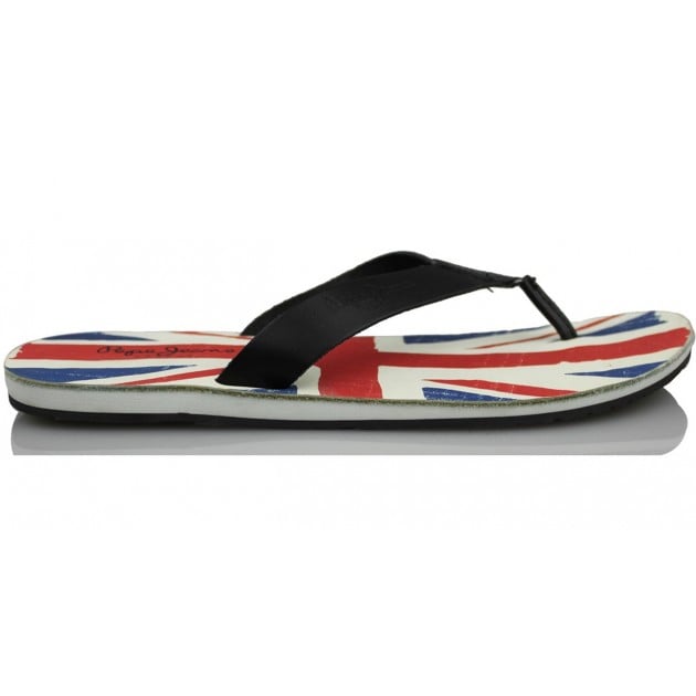PEPE JEANS MAN THONG LEATHER FLIP FLOP NEGRO
