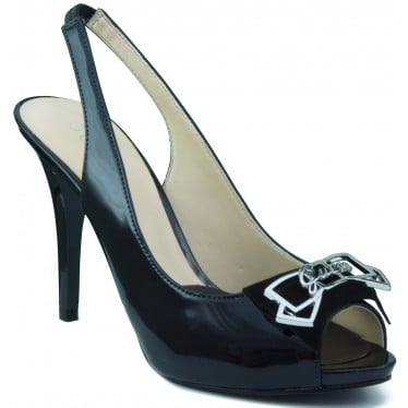 GUESS ZAPATO TALON ABIERTO MUJER  NEGRO