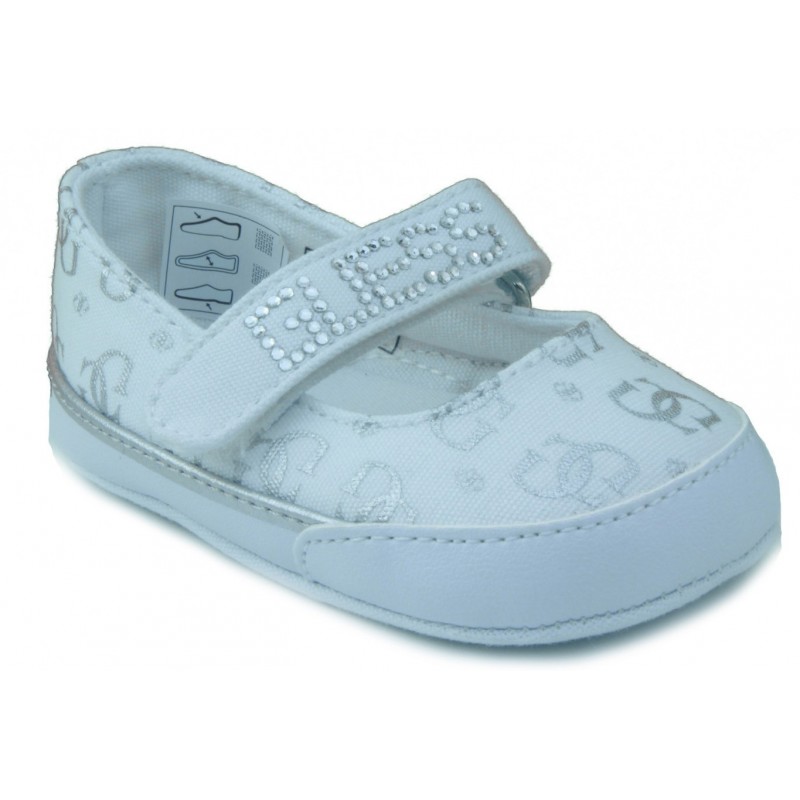 GUESS BAILARINA LONA DE CHICA  BLANCO