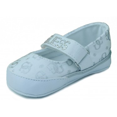 GUESS BAILARINA LONA DE CHICA  BLANCO
