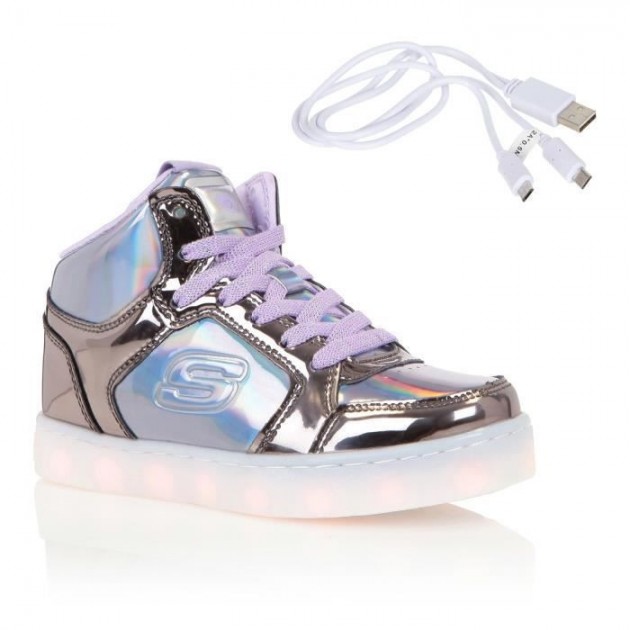 ZAPATILLAS SKECHERS GRIS Y MORADO GRIS