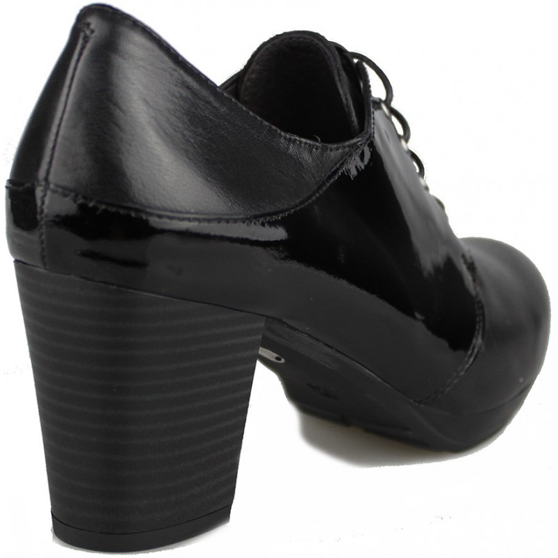 BOTIN ELEGANTE CORDONES NEGRO