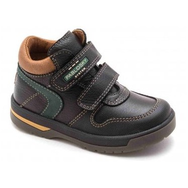 PABLOSKY BOTA PIEL VELCRO NIÑO  MARRON