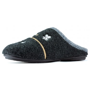 ZAPATILLAS DE CASA VULLADI MUTON EL CAMALEON NEGRO