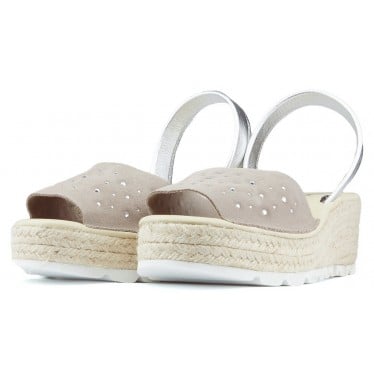 SANDALIAS CON CUÑA ARANTXA SERRAJE COMODAS NIQUEL
