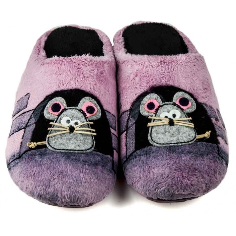 ZAPATILLAS CASA VULLADI MUJER RATONCITOS ROSA