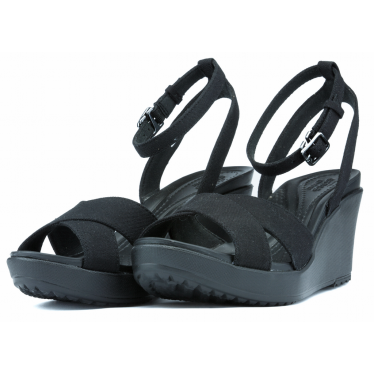 SANDALIAS CROCS LEIGH 2 CROSS STRAP NEGRO