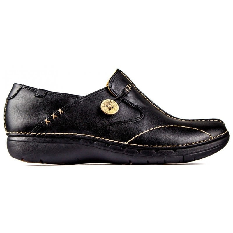 CLARKS UN LOOP LEATHER PIEL BLACK