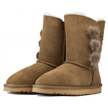 BOTAS OCA LOCA POMPON CUERO