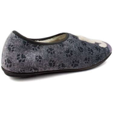 ZAPATILLAS CASA VULLADI MUJER GATITOS CERRADAS GRIS