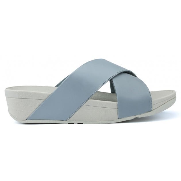 SANDALIAS FITFLOP LULU CROSS SLIDE GREY SANDALIAS FITFLOP LULU CROSS SLIDE GREY
