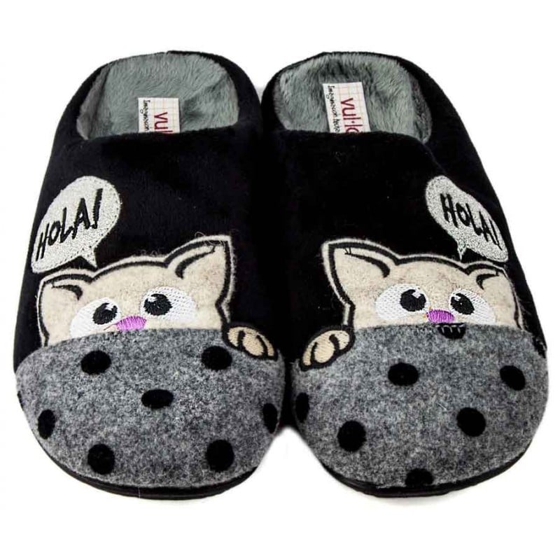 ZAPATILLAS CASA VULLADI MUJER HOLA NEGRO