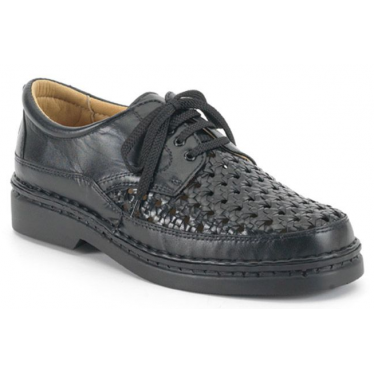 ZAPATOS CALZAMEDI CON CORDON COMODO COSIDO A MANO H NEGRO