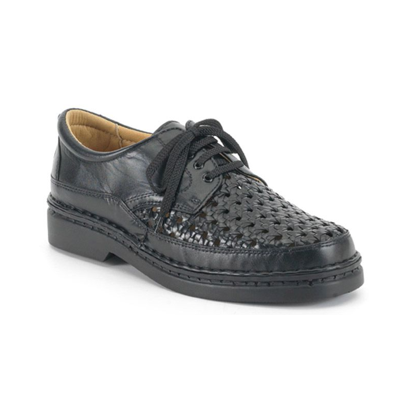 ZAPATOS CALZAMEDI CON CORDON COMODO COSIDO A MANO H NEGRO