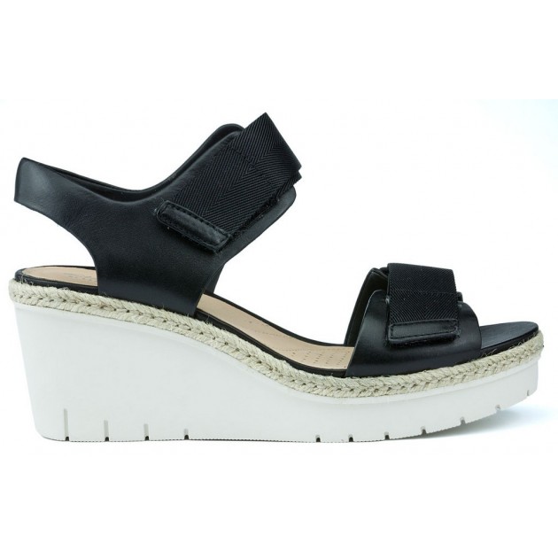SANDALIAS CLARKS PALM SHINE BLACK LEATHER SANDALIAS CLARKS PALM SHINE BLACK LEATHER