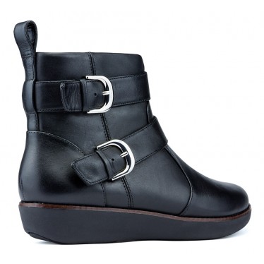 BOTINES FITFLOP LAILA DOUBLE BUCKLE BLACK