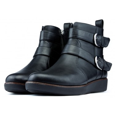 BOTINES FITFLOP LAILA DOUBLE BUCKLE BLACK