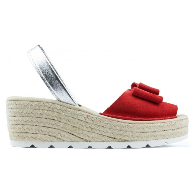 SANDALIAS CON CUÑA ARANTXA SERRAJE YUTE ROJO SANDALIAS CON CUÑA ARANTXA SERRAJE YUTE ROJO